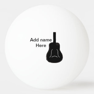 Add you name black white guitar text musical instr ping pong ball