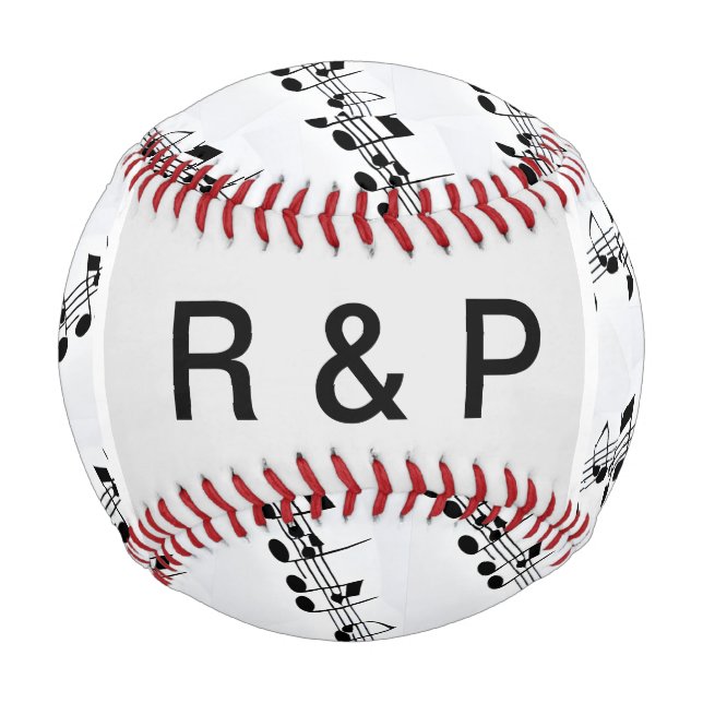 Add you name couple musical notes beats pattern bl baseball (Front)