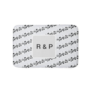 Add you name couple musical notes beats pattern bl bath mat