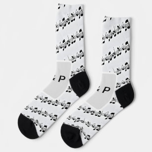 Add you name couple musical notes beats pattern bl socks