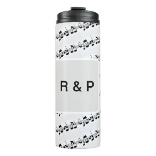Add you name couple musical notes beats pattern bl thermal tumbler