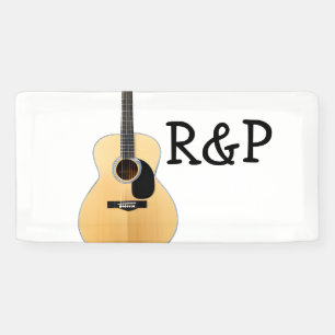 Add you name text brown acoustic guitar editable banner