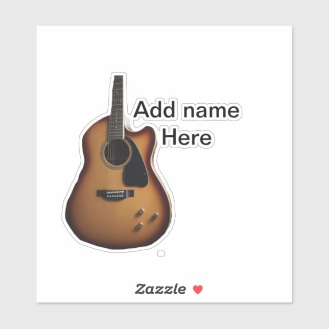 Add you name text brown acoustic guitar editable t (Sheet)