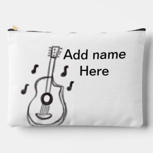 Add you name text brown acoustic guitar editable t accessory pouch