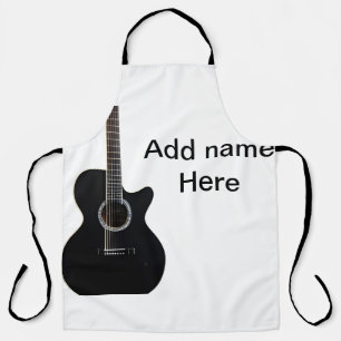 Add you name text brown acoustic guitar editable t apron
