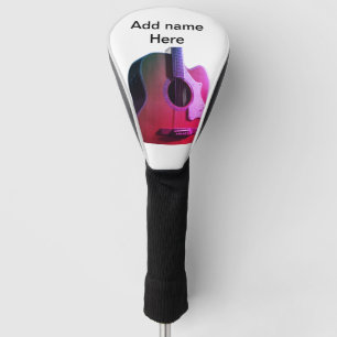 Add you name text brown acoustic guitar editable t golf head cover