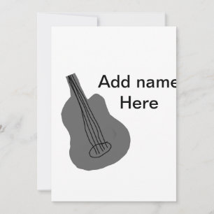 Add you name text brown acoustic guitar editable t invitation