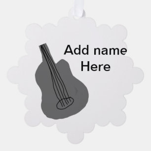 Add you name text brown acoustic guitar editable t tree decoration card