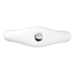 Add you name text brown black drum beats stick ceramic drawer pull