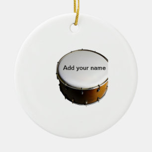 Add you name text brown black drum beats stick ceramic tree decoration