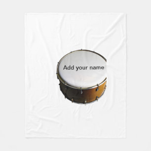 Add you name text brown black drum beats stick fleece blanket