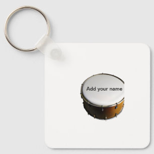 Add you name text brown black drum beats stick key ring