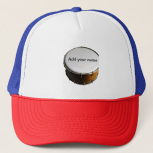 Add you name text brown black drum beats stick trucker hat