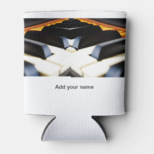 Add you name text brown black piano keys can cooler