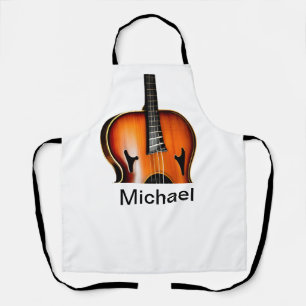 Add you name text brown violin music lover throw p apron