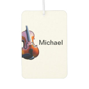 Add you name text brown violin music lover throw p car air freshener