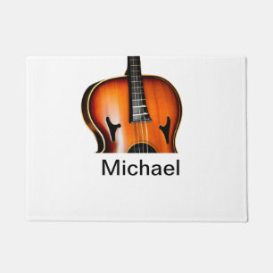 Add you name text brown violin music lover throw p doormat