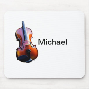 Add you name text brown violin music lover throw p mouse mat