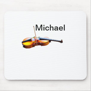 Add you name text brown violin music lover throw p mouse mat