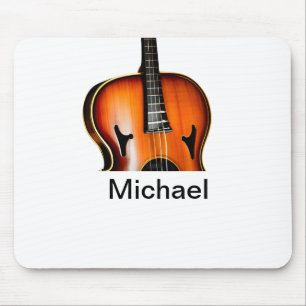 Add you name text brown violin music lover throw p mouse mat