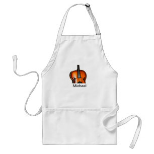 Add you name text brown violin music lover throw p standard apron