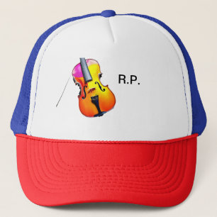 Add you name text brown violin music lover trucker hat
