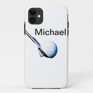 Add you name text golf ball club sports equipment iPhone 11 case