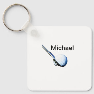 Add you name text golf ball club sports equipment key ring