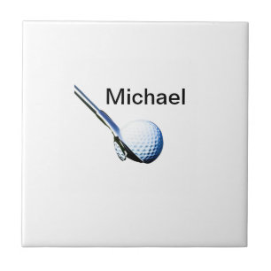 Add you name text golf ball club sports equipment  tile