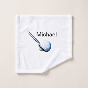 Add you name text golf ball club sports equipment  wash cloth