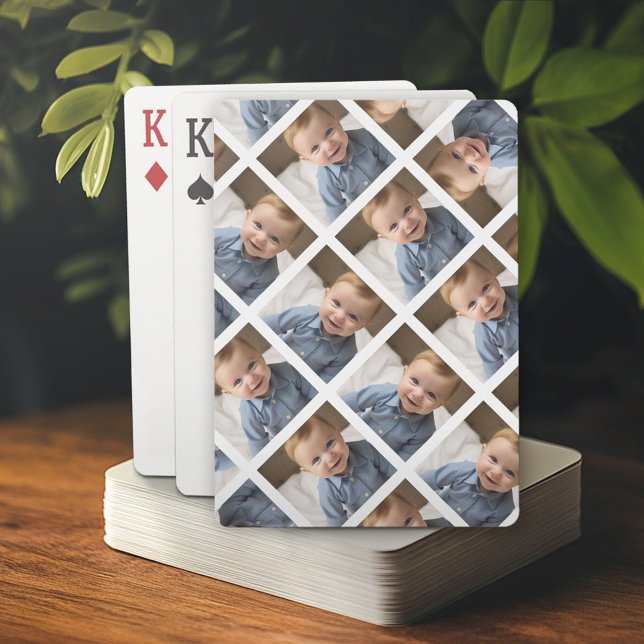 Add Your 1 Photo to Make a Pattern - White Playing Cards (Custom Poker Playing Cards)