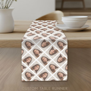 Add Your 1 Photo to Make a Pattern - White Short Table Runner