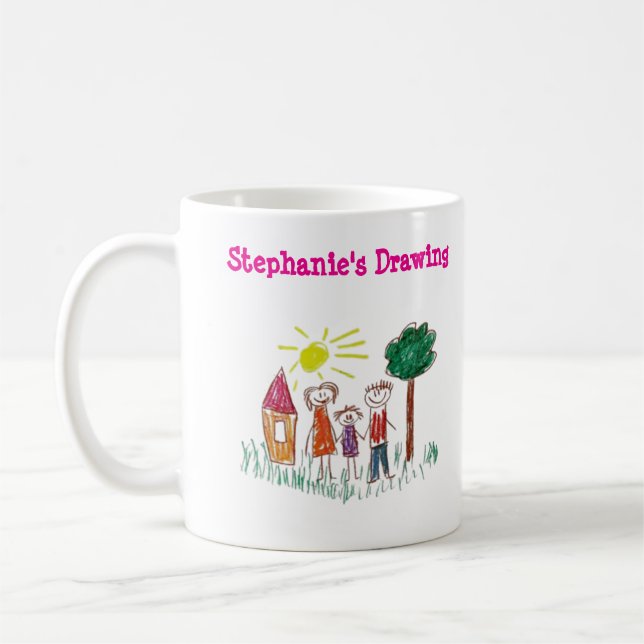 Add your  2 Child's 2 Artwork School this  Coffee Mug (Left)
