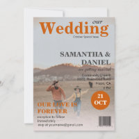 Add Your 2 Photo Magazine Burnt Orange Wedding