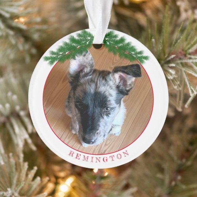 Add Your Adorable Puppy Custom Photo Ornament (Tree)