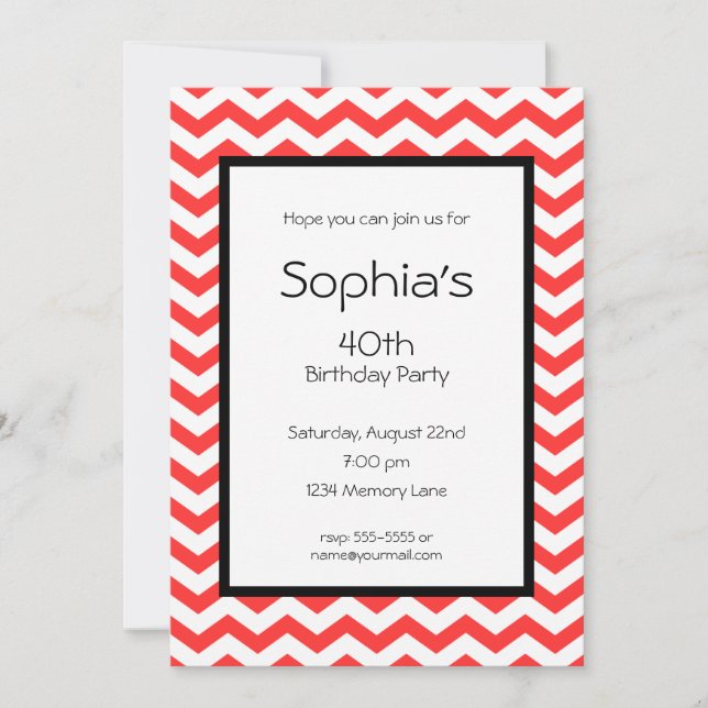 Add Your Age Birthday Invitation (Front)