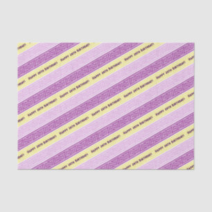Add Your Age Happy Birthday Celtic Stripe Purple Tissue Paper