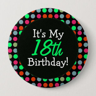 Add Your Age, It's My Birthday, Polka Dots Button