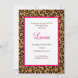 Add Your Age Leopard Birthday Invitation