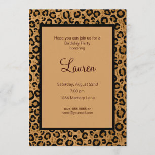 Add Your Age Leopard Birthday Invitation