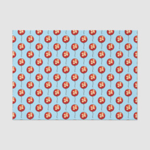 Add Your Age Shiny Simple Red Birthday Balloons Tissue Paper