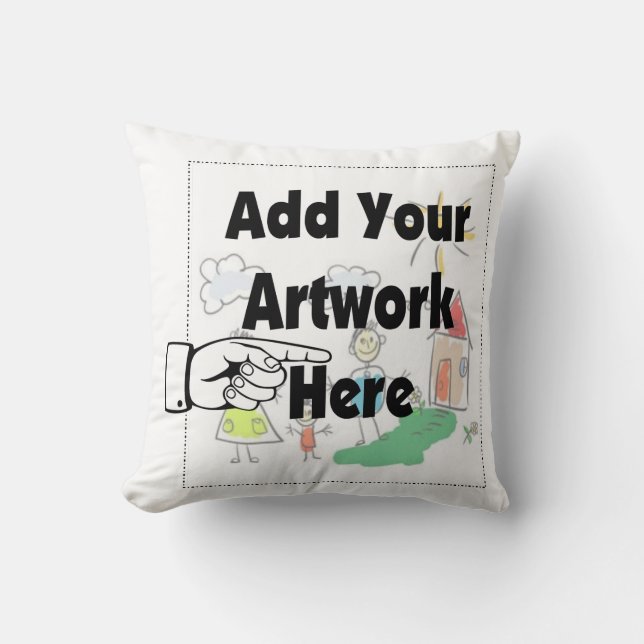 Add Your Artwork Throw Pillow Home Decor (Front)