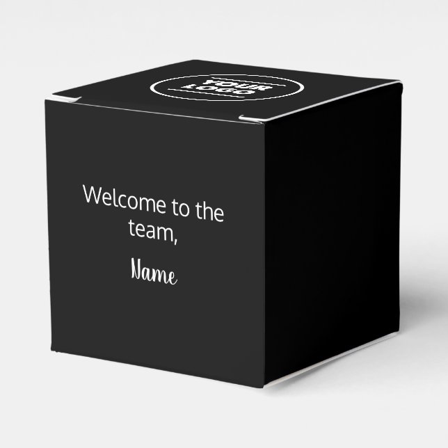 Add Your (Black & White) Logo and Name Favour Box (Front Side)