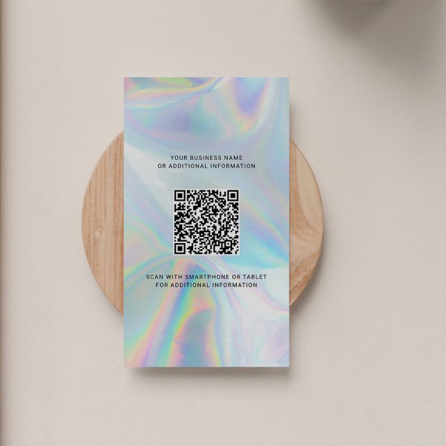 Add Your Brand Logo and QR Code DIY Holographic Business Card (Holographic QR Code Realtor Business Card)