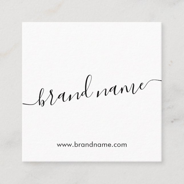 Add your brand name modern minimalist white calling card (Front)