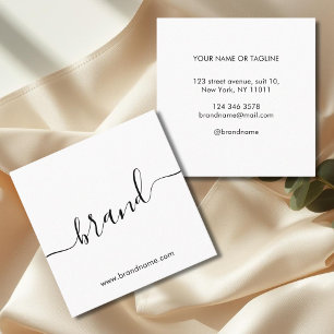 Add your brand name modern minimalist white calling card