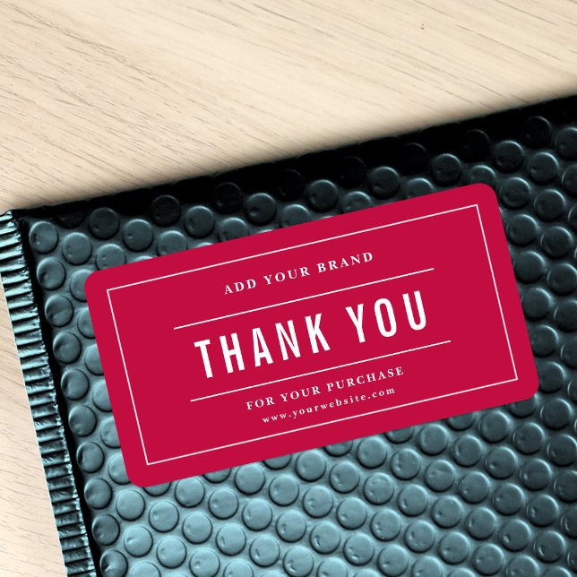 Add Your Brand Thank You White Border Custom Colou Label (Creator Uploaded)