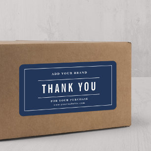 Add Your Brand Thank You White Border Custom Colou Label