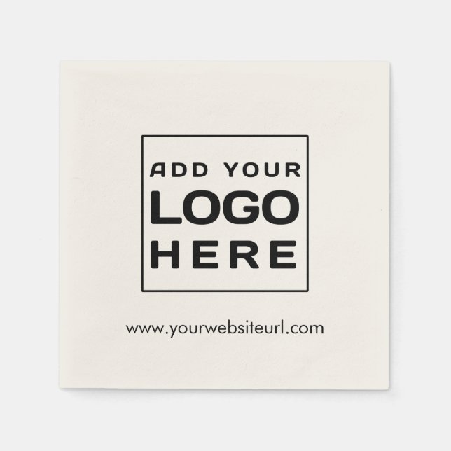 Add Your Business Brand Logo Company Paper Napkin (Front)