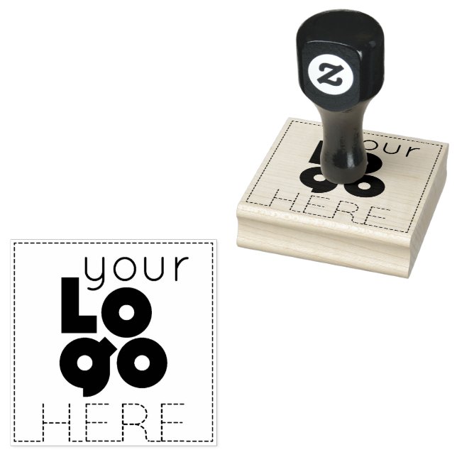 add your business /company logo here custom square rubber stamp (Stamped)